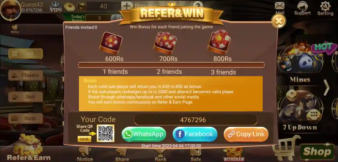 3 Patti Refer and Earn Program Banner