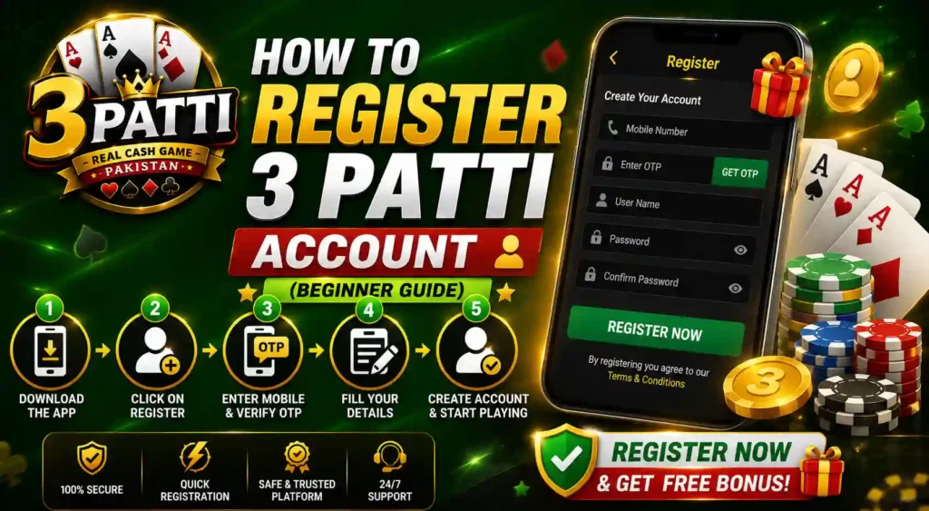 How to Register 3 Patti Account ( Beginner Guide )